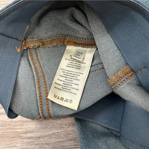 Free People Penny Pull-On Dark Wash Blue Mid Rise Flare Jeans Women’s Size 26 - Picture 9 of 12